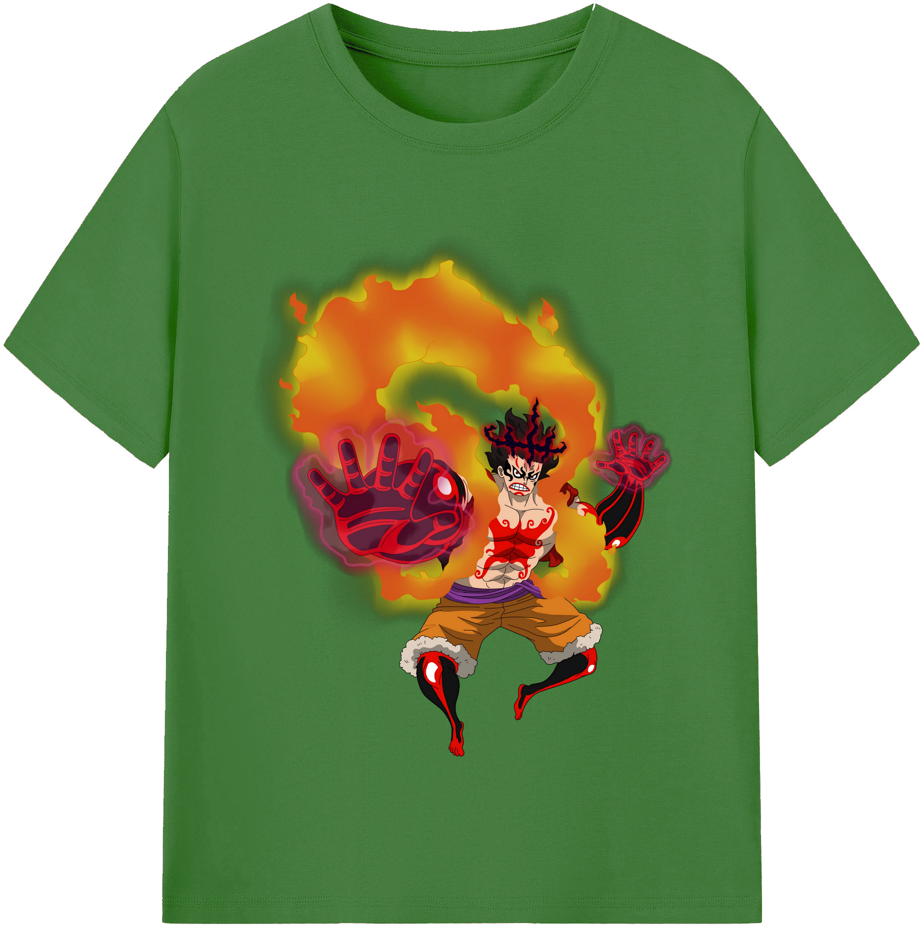 ワンピース モンキー・D・ルフィ ONE PIECE Monkey D. Luffy レディースカジュアルプリントTシャツ（綿100％）
